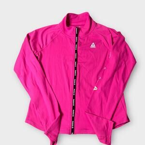 Reebok Pink Lightweight Zip Up Workout Jacket Girls Pink Track Preppy‎ XXL 18